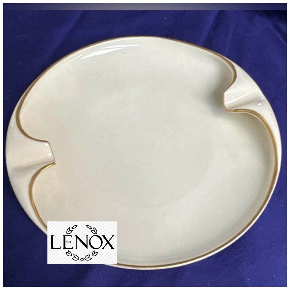 Vintage Lenox Ashtray Ivory/Gold Trim Made In U.S.A.